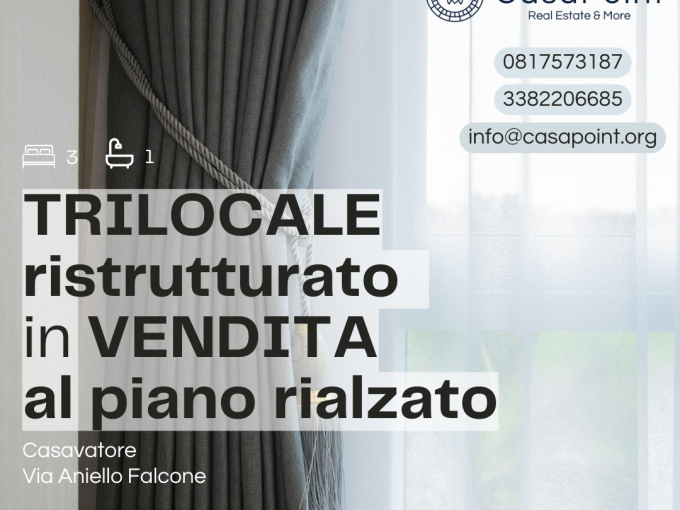 VENDESI Trilocale ristrutturato al piano rialzato – CASAVATORE